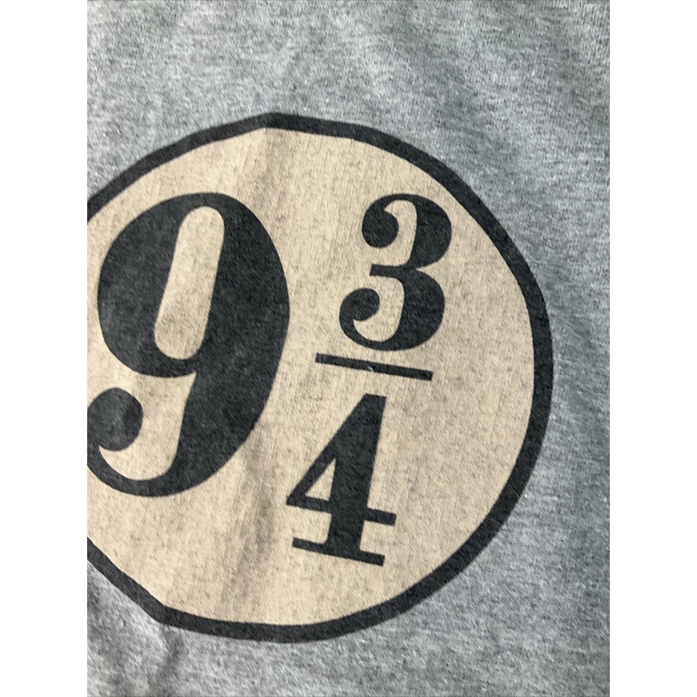 Vintage Y2K Harry Potter T-Shirt Sz M 9 3/4 Grey Ringer Movie Promo 2000s - Picture 3 of 6